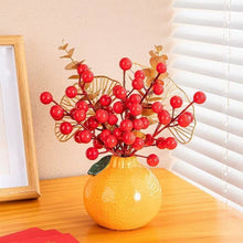 Load image into Gallery viewer, Orange Persimmon Shaped Ceramic Vase Flower Arrangement Vase Hydroponic Tabletop Decoration For Home Room Office Oranment