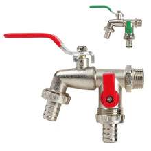 Load image into Gallery viewer, Zinc Alloy Brass Ball Water Faucet Gardening Tools Internal External Thread Lever Handle Water Supply Valve