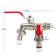 Load image into Gallery viewer, Zinc Alloy Brass Ball Water Faucet Gardening Tools Internal External Thread Lever Handle Water Supply Valve