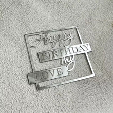 Load image into Gallery viewer, Golden Pink Acrylic Happy Birthday Cake Topper Side Cake Flag For Party Baking Cake Dessert Decoration Supplies