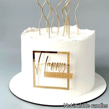 Load image into Gallery viewer, Golden Pink Acrylic Happy Birthday Cake Topper Side Cake Flag For Party Baking Cake Dessert Decoration Supplies