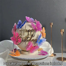 Load image into Gallery viewer, Gold Acrylic Butterfly Happy Birthday Cake Topper Set DIY Baking Decoration For Birthday Party Dessert Decoration Supplies