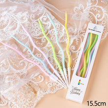 Load image into Gallery viewer, 6Pcs/Set Curved Birthday Cake Candles Dessert Cupcake Topper Candles For Wedding Birthday Party Decoration Baking Supplies