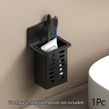 Load image into Gallery viewer, 1/2Pcs Self Adhesive No Drill Wall Mounted Holder Tableware Toothbrush Storage Box Bathroom Kitchen Office Storage Organizer Rack