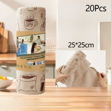 Load image into Gallery viewer, 20 Sheets/Roll Double Sided Microfiber Dishcloth Tear Off Dishcloth Absorbent Non Stick Oil Kitchen Cleaning Towel