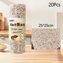 Load image into Gallery viewer, 20 Sheets/Roll Double Sided Microfiber Dishcloth Tear Off Dishcloth Absorbent Non Stick Oil Kitchen Cleaning Towel