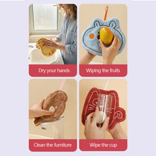 Load image into Gallery viewer, Cartoon Animals Shaped hand towel Coral Velvet Microfiber Hanging Towel Absorbent Quick Dry Cleaning Towel For Kitchen Household Cleaning