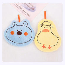 Load image into Gallery viewer, Cartoon Animals Shaped hand towel Coral Velvet Microfiber Hanging Towel Absorbent Quick Dry Cleaning Towel For Kitchen Household Cleaning