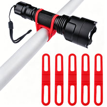 Load image into Gallery viewer, 5PCS Silicone Bike Strap High Elasticity Cable Tie for Flashlight and Bike Computer Pants Leg Fixing Strap Cycling Gear