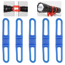 Load image into Gallery viewer, 5PCS Silicone Bike Strap High Elasticity Cable Tie for Flashlight and Bike Computer Pants Leg Fixing Strap Cycling Gear