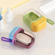 Load image into Gallery viewer, Portable Leakproof Soap Box With Lid Transparent Drain Tray Soap Case For Travel Camping Gym Bathroom Household Use