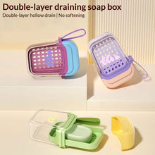 Load image into Gallery viewer, Portable Leakproof Soap Box With Lid Transparent Drain Tray Soap Case For Travel Camping Gym Bathroom Household Use