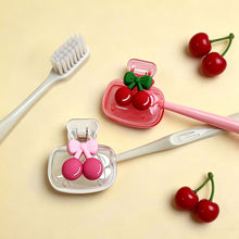 Load image into Gallery viewer, Cute Cherry Pattern Toothbrush Holder Dual Holes Drainage Ventilation Dust-proof Toothbrush Head Protection Box Portable Bathroom Organizer