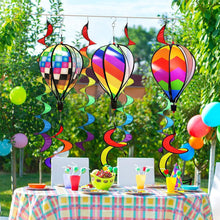 Load image into Gallery viewer, Rainbow Hot Air Balloon Wind Spinner Rotating Sequin Wind Twister Hanging Decoration Garden Yard Bird Deterrent Wind Chime