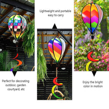 Load image into Gallery viewer, Rainbow Hot Air Balloon Wind Spinner Rotating Sequin Wind Twister Hanging Decoration Garden Yard Bird Deterrent Wind Chime