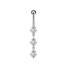 Load image into Gallery viewer, Stainless Steel Heart Butterfly Crystal Dangle Belly Button Ring Zircon Flower Barbell Navel Piercing Jewelry for Women Men
