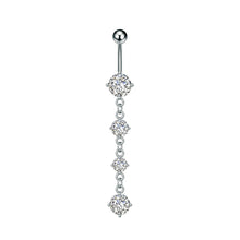 Load image into Gallery viewer, Stainless Steel Heart Butterfly Crystal Dangle Belly Button Ring Zircon Flower Barbell Navel Piercing Jewelry for Women Men