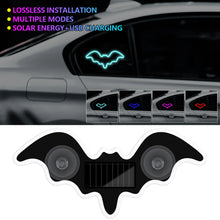 Load image into Gallery viewer, Solar Powered Bat Shape LED Car Interiors Atmosphere Decor Light USB Powered Car Window Neon Light Decorative Lamps