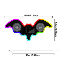 Load image into Gallery viewer, Solar Powered Bat Shape LED Car Interiors Atmosphere Decor Light USB Powered Car Window Neon Light Decorative Lamps