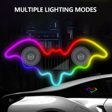 Load image into Gallery viewer, Solar Powered Bat Shape LED Car Interiors Atmosphere Decor Light USB Powered Car Window Neon Light Decorative Lamps