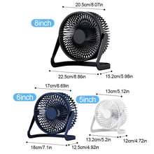 Load image into Gallery viewer, Desktop Fan USB Plug Small Table Fan Strong Wind Quiet Mini Fan for Home Office Dorm Room Low Noise Portable USB Powered Personal Cooling Fan