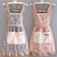 Load image into Gallery viewer, Cotton Canvas Floral Print Apron with Towel Breathable Lightweight Kitchen Apron for Women Breathable BBQ Grill Kitchen Apron for Women