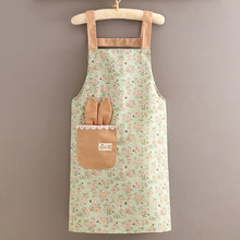 Load image into Gallery viewer, Canvas Floral Apron With Long Sleeve Breathable Kitchen BBQ Cooking Outdoor Oil Splash-Proof Grill Washable Workwear for Baking & Cleaning