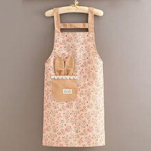 Load image into Gallery viewer, Canvas Floral Apron With Long Sleeve Breathable Kitchen BBQ Cooking Outdoor Oil Splash-Proof Grill Washable Workwear for Baking & Cleaning