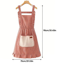 Load image into Gallery viewer, Lightweight & breathable Striped Apron for Women Men Adjustable Kitchen Cooking BBQ Baking Work Apron with Pockets