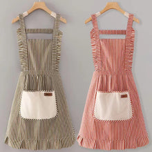 Load image into Gallery viewer, Lightweight & breathable Striped Apron for Women Men Adjustable Kitchen Cooking BBQ Baking Work Apron with Pockets