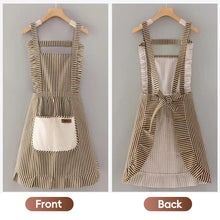Load image into Gallery viewer, Lightweight & breathable Striped Apron for Women Men Adjustable Kitchen Cooking BBQ Baking Work Apron with Pockets