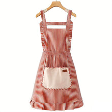 Load image into Gallery viewer, Lightweight & breathable Striped Apron for Women Men Adjustable Kitchen Cooking BBQ Baking Work Apron with Pockets