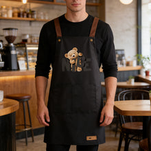 Load image into Gallery viewer, Cute Bear Print PVC Waterproof Apron with Pockets for Kitchen Cooking BBQ Oil-Proof Adult Apron for Men Women Home Restaurant Work Apron