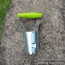 Load image into Gallery viewer, Stainless Steel Seedling Transplanter with Wooden Handle Multifunctional Gardening Seeder for Drilling Hole Transplanting Flower Vegetable Planting