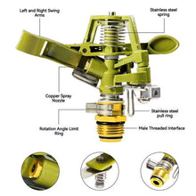 Load image into Gallery viewer, 1PC Metal Pulsating Sprinkler 1/2" 3/4" 360 Degree Rocker Arm Rotating Lawn Sprinkler for Garden Irrigation