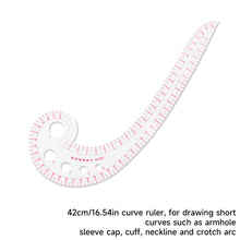 Load image into Gallery viewer, Flexible French Curve Ruler Clear Metric Tailoring Template for Dressmaking Pattern Drafting DIY Sewing Projects