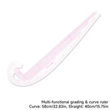 Load image into Gallery viewer, Flexible French Curve Ruler Clear Metric Tailoring Template for Dressmaking Pattern Drafting DIY Sewing Projects