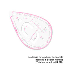 Load image into Gallery viewer, Flexible French Curve Ruler Clear Metric Tailoring Template for Dressmaking Pattern Drafting DIY Sewing Projects