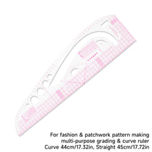 Load image into Gallery viewer, Flexible French Curve Ruler Clear Metric Tailoring Template for Dressmaking Pattern Drafting DIY Sewing Projects