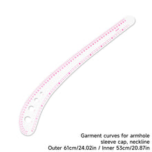 Load image into Gallery viewer, Flexible French Curve Ruler Clear Metric Tailoring Template for Dressmaking Pattern Drafting DIY Sewing Projects