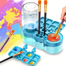 Load image into Gallery viewer, Automatic Water Circulation Paint Brush Cleaner with Paint Tray Drain Button Multifunctional Rinse Cup for Watercolor Oil Painting Kids Art Supplies