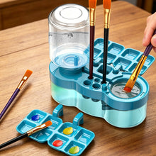 Load image into Gallery viewer, Automatic Water Circulation Paint Brush Cleaner with Paint Tray Drain Button Multifunctional Rinse Cup for Watercolor Oil Painting Kids Art Supplies