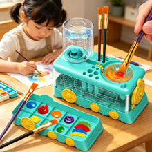 Load image into Gallery viewer, Automatic Water Circulation Paint Brush Cleaner with Paint Tray Drain Button Multifunctional Rinse Cup for Watercolor Oil Painting Kids Art Supplies