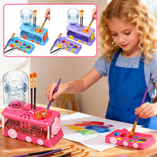 Load image into Gallery viewer, Automatic Water Circulation Paint Brush Cleaner with Paint Tray Drain Button Multifunctional Rinse Cup for Watercolor Oil Painting Kids Art Supplies