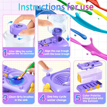 Load image into Gallery viewer, Automatic Water Circulation Paint Brush Cleaner with Paint Tray Drain Button Multifunctional Rinse Cup for Watercolor Oil Painting Kids Art Supplies