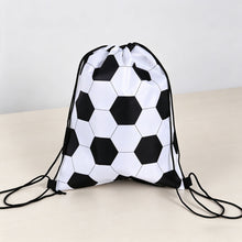 Load image into Gallery viewer, Kids Football Print Drawstring Bag Polyester Sports Backpack Machine Washable Storage Sack for Birthday Party Favor Gift