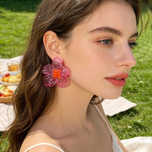 Load image into Gallery viewer, Exaggerated Large Transparent Acrylic Flower Earrings Colorful European Style Stud Earrings Fashion Party Jewelry Gifts for Women