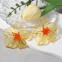 Load image into Gallery viewer, Exaggerated Large Transparent Acrylic Flower Earrings Colorful European Style Stud Earrings Fashion Party Jewelry Gifts for Women
