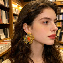 Load image into Gallery viewer, Exaggerated Large Transparent Acrylic Flower Earrings Colorful European Style Stud Earrings Fashion Party Jewelry Gifts for Women