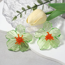 Load image into Gallery viewer, Exaggerated Large Transparent Acrylic Flower Earrings Colorful European Style Stud Earrings Fashion Party Jewelry Gifts for Women